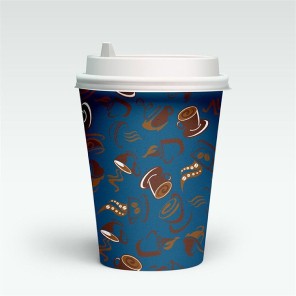 Einweg-Kaffeetasse aus bedrucktem Papier